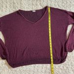 Garage Burgundy Cropped Boxy Drop Shoulder Lightweight Sweater M/L Medium Large Photo 5