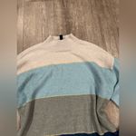 H by Halston  Women's Blue and Gray Striped Sweater Photo 5