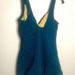 Vintage Teal One Piece Flattering Tankini Style Swimsuit Bathing Suit Size 10 Photo 6