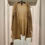 Deane & White Brown Knit Open Cardigan Sweater Size M Bell Sleeves Cozy Boho Tan Size M Photo 1