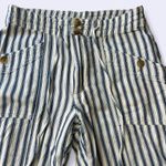 American Eagle  Hi-Rise Taper Pants, Pinstripe, Blue & White, Size 6, 100% Cotton Photo 2