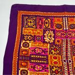 Vintage Scarf Purple Abstract Design Paisley 31" x‎ 31" Orange Women Eclectic Photo 5