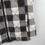 Kensie Jeans Vest Buffalo Check Quilted Black & White Pockets Zip Up SZ Medium Photo 5