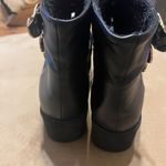 Black Buckle Platform Combat Boots Photo 4