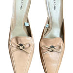 Merona Vintage Y2K Tan Camel Leather Pointed Heel Bow Kitten 10 Photo 0