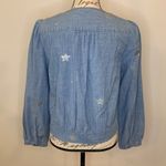J.Crew chambray surplice wrap with silver stars and adjustable bottom S Tall Photo 4