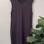 Vince Sleeveless Solid Gray V-Neck Dress Business Professional Minimalist Zip Up Photo 4