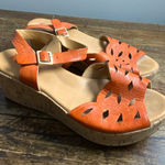 Kork-Ease Korks by  Sandals Orange Leather Platform Wedge Open Toe Buckle‎ Photo 0