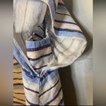 Coco Bianco striped linen blend button front crop top size XL Photo 7