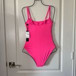 La Blanca Women's Island Goddess Rouched One Piece Swimsuit Bright Pink 2 NWT Photo 3