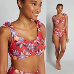 Modcloth • red floral swimsuit Clarice High-Waisted Bikini Bottom Tanya Crop Top Photo 4