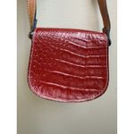 Vintage Ann Taylor purse Croc Embossed Leather Italy leather Small Crossbody Red Photo 4