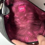 The Sak  Black Gray Leather Shoulder Strap Purse Pink Label Silver Hardwa… Photo 9