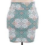 Torrid Floral Geometric Pull-on Pencil Skirt Teal Orange Stretchy Plus Size 3X Photo 1