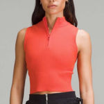 Lululemon Open Back Half-Zip Sweater Sleeveless Tank Solar Orange Photo 0