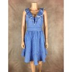 Julia Jordan  Blue/White Striped Ruffled Dress 6 Photo 5
