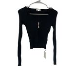 superdown  Sierra Knit Top in Black X-Small New Womens Long Sleeve Photo 4