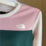 The North Face  Pink and Green Long Sleeve Shirt waffle knit Photo 1