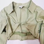L'Academie  Tereza Poplin Crop Top in Moss Green XXS Photo 3