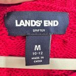 Lands' End  Drifter Bright Red Long Sleeve Cable knit Sweater Fisherman Cabin Med Photo 5