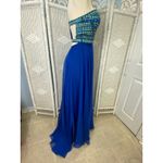 Rachel Allen Rachel Allan Royal Blue Beaded Prom Gown Cutout Back Formal Dress Size 8 Photo 4
