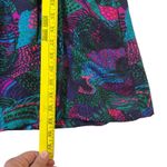 Vintage Quilted Jacket Skirt Set Abstract Print 80s 90s Colorful Retro Black Photo 13