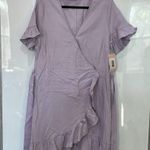 JustFab Ruffle True Wrap Dress Linen Blend Size XXL NWT Photo 7