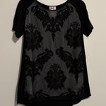 Yoana Baraschi  Black and Charcoal Short Sleeve Top Photo 0