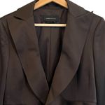 BCBGMAXAZRIA BCBC MAXAZRIA Womens Y2K Satin Blazer Size S Cropped Chocolate Brown Evening Photo 1
