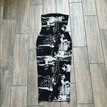 White Fox Boutique  Black and White Strapless Midi Dress Photo 3