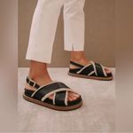 ALOHAS  Marshmallow - Black Leather and Shearling Sandals SIZE 10 (41) Photo 1