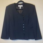Rena Rowan Vintage  for Saville Black 100% Wool Blazer Jacket 8 Button Size 14 Photo 0