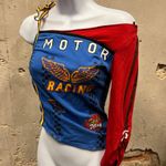 Vintage Y2K Sirens One Sleeve Motor Racing Fitted Baby T Photo 0