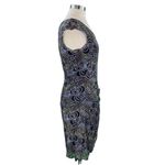 Studio M Black Floral Print Side Tie Casual Fully Lined Mesh Dress Photo 3