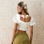 Sabo Skirt SABO White Puff Sleeve Lace Trim Crop Top NWT Photo 1