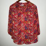 Carolina belle Montreal Floral Blouse 3/4 Elastic Sleeve, V-neck w/tie Size 1X Photo 6