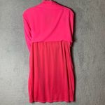 The Impeccable Pig  Shift Dress Large NWT Hot Pink Barbiecore Lined‎ V-Neck Flowy Photo 3