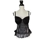Black Lingerie Lace Bra Uplift Teddy. Size 38D Photo 3