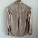 American Eagle Boyfriend Front Button Front Cargo Utility Shirt Neutral Pink XS Photo 3