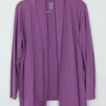 LL Bean Womens Cardigan 100% Supima Cotton Open Front Shawl Collar Size L Purple Size L Photo 0
