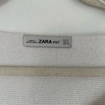ZARA white long sleeve tie off the shoulder crop sweater Photo 3