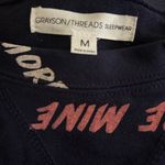 Blue and Pink Pajama Set with Playful Text Design Size M Photo 1