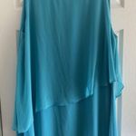 Soft Surroundings  Womens Plus 2x Blue Layered Chiffon Wedding Guest Tiered Photo 0