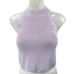 Aritzia Wilfred Purple Rib Knit Sleeveless Halter Crop Sweater Tank Top Size S Photo 0