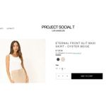 Project Social T  Los Angeles Eternal Front Slit Maxi Skirt - Oyster Beige Small Photo 2