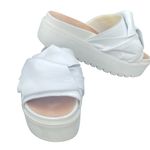 Shellys London White Leather Platform Bow Slide Sandals Modern comfort Sz 38 Photo 1