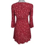 ZARA  Red Floral Mini Dress Size Small Western Boho Rodeo Festival Ditsy Floral Photo 2