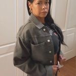 Michael Kors Grey Crop Denim Jacket Size M New Gray Size M Photo 1