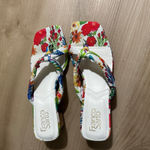 Franco Sarto Carmella Floral Knot Slide Sandals Heeled Square Toe - Size 7M Photo 2