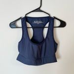 Beyond Yoga  Work It Over Longline Sports Bra In Navy- Size Medium Photo 3